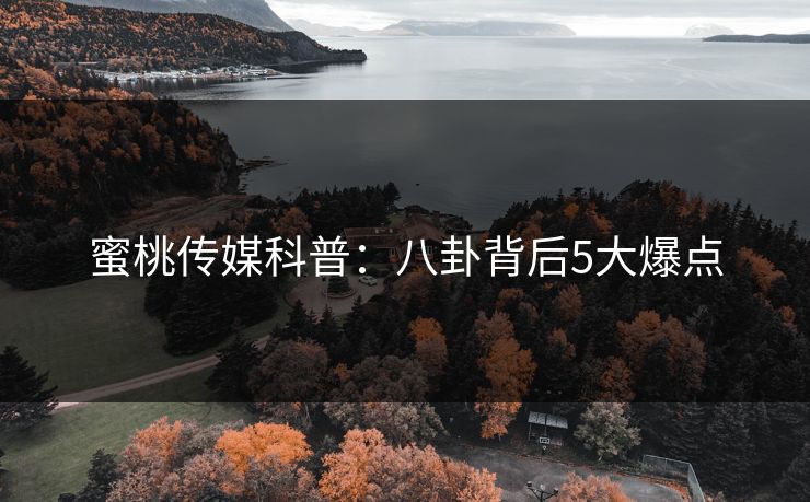 蜜桃传媒科普：八卦背后5大爆点