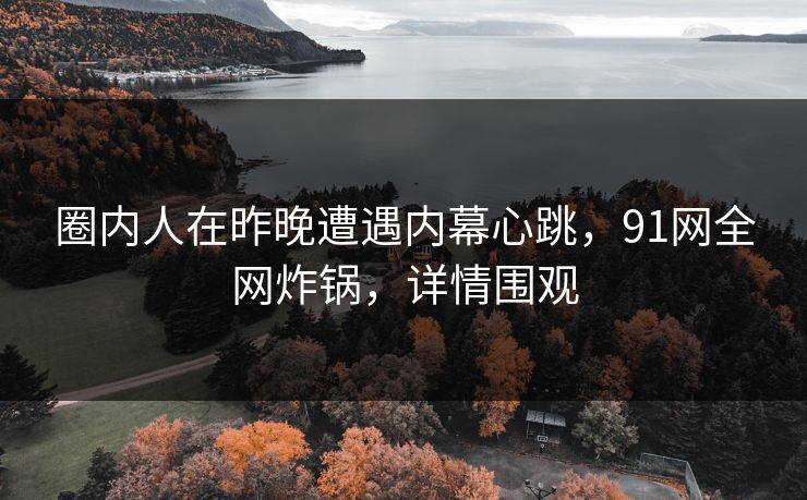 圈内人在昨晚遭遇内幕心跳，91网全网炸锅，详情围观